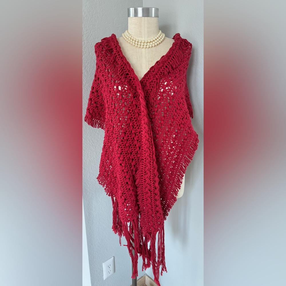 100% Cotton Pure Handknit by Fresh Produce Scarf 76”x18”
